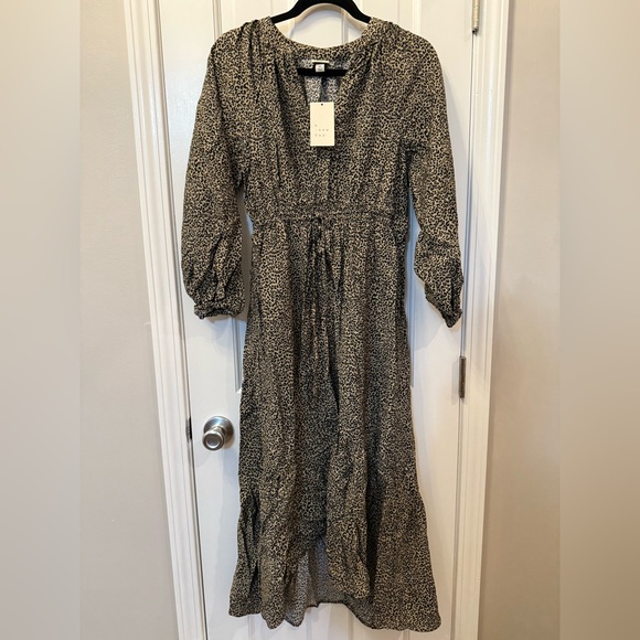 A New Day Ballon Sleeve Leopard Print Maxi Dress Size Small - Picture 4 of 6